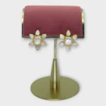 Pearl Gold Floral Stud Earrings