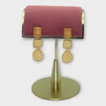 Amber Stone Geometric Linear Drop Earrings