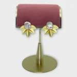 Baroque Pearl Lotus Gold Studs Earrings