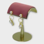 Baroque Pearl Swirl Gold Drops Earrings - Image 2