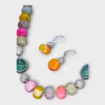 Agate Crystal Silver Festive Statement Necklace - Image 4