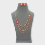 Pearl Pink Stone Layered Bridal Necklace