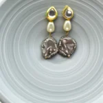 Baroque Pearl Grey Tassel Statement Necklace - Image 3