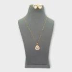 Kundan White Enamel Pendant Necklace Set