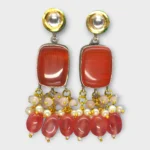 Natural Stone Kundan Statement Necklace Set - Image 3