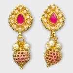 Ruby Pearl Gold Pavé Necklace Set - Image 3