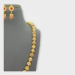 Ruby Pearl Gold Pavé Necklace Set - Image 2