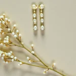 Pearl Gold Delicate Festive Necklace Set - Image 4