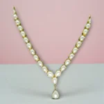 Pearl Gold Delicate Festive Necklace Set - Image 3