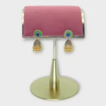 Antique Golden Oxidised Peacock Jhumkas