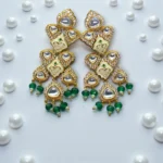 Kundan Emerald Meenakari Bridal Jewelry Set - Image 3