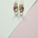 Ganesh Kundan Meenakari Pearl Bridal Necklace - Image 5