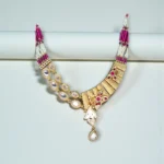 Ruby Pearl Kundan Gold Necklace Set - Image 2