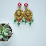 Temple Pearl AD Lakshmi Necklace Set - Image 3