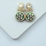 Meenakari Kundan Green Bridal Jewelry Set - Image 2