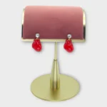 Handcrafted Metallic Resin Drop Earrings - Image 3