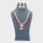 Kundan Ruby Pearl Bridal Necklace Set