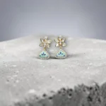Meenakari AD Pastel Blue Jewelry Set - Image 3