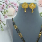 Gold Mangalsutra Black Bead Wedding Set - Image 3