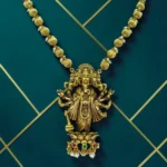 Temple Ganesha Gold Matte Necklace Set - Image 2