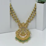 Temple Lakshmi Gold Pearl Long Necklace - Image 2