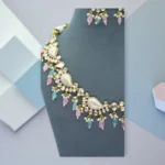 Meenakari Kundan Pastel Bead Wedding Set - Image 2