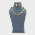 Pink Meenakari Polki Bridal Necklace Set