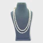 White Baroque Pearl Gold Layered Necklace