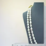 White Baroque Pearl Gold Layered Necklace - Image 2
