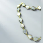 Moonstone Mother Pearl Gold Long Necklace - Image 2