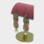Floral Filigree Pearl Drop Statement Earrings - Image 2