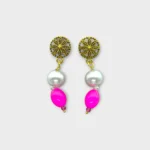 Necklace Hot Pink Pearl Layered Festive Set - Image 3