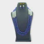 Necklace Blue Pearl Layered Occasion Set