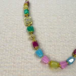 Natural Stone Multi-Color Statement Necklace - Image 2