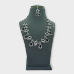 Purple AD Silver Bridal Jewelry Set - Image 2