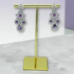 Purple AD Silver Bridal Jewelry Set - Image 3