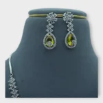 Yellow Stone Silver Cluster Necklace Set - Image 3