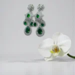 Emerald Green AD Silver Bridal Set - Image 3