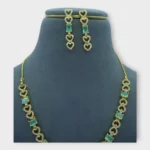 Heart Link Gold Mint Necklace Set - Image 3