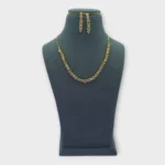 Pink Stone Gold Heart Necklace Set