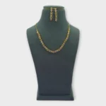 Pink Stone Gold Heart Necklace Set - Image 3