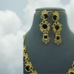Black Onyx Gold Statement Necklace - Image 3