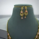 Natural Stone Pink Chandelier Necklace - Image 3