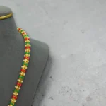 Floral Seed Bead Gold Festive Necklace - Image 2
