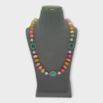 Agate Crystal Silver Festive Statement Necklace