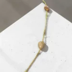 Natural Sunstone Long Gold Link Necklace - Image 2