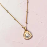 Kundan White Enamel Pendant Necklace Set - Image 3