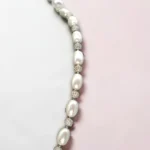 Silver Pearl Pave Drop Earring Set - Image 2