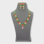 Emerald Ruby Gold Festive Necklace Set
