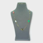 Multicolor Stone Gold Station Necklace